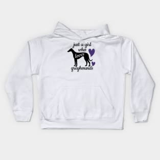 Just a Girl Who Loves Greyhounds Kids Hoodie